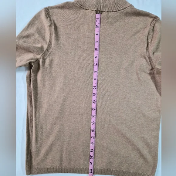 Talbots Petites Camel Tan Mock Neck Knit Sweater - Size LP - Picture 7 of 8